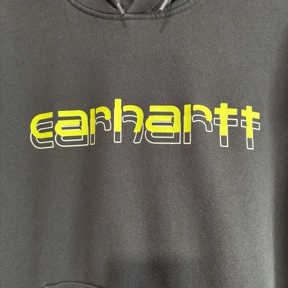 Carhartt Loose Fit Green Hoodie Sweatshirt Men's Size Medium Rain Defender - Picture 3 of 10